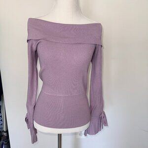 ✨ NY&Co 7th Avenue Design Studio Off‑Shoulder Ribbed Sweater – Size S (NWOT)